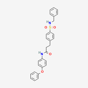 molecular formula C28H26N2O4S B4120970 3-{4-[(benzylamino)sulfonyl]phenyl}-N-(4-phenoxyphenyl)propanamide 