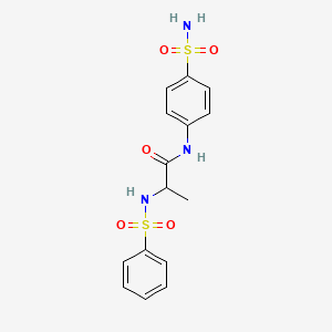 molecular formula C15H17N3O5S2 B4120999 N~1~-[4-(aminosulfonyl)phenyl]-N~2~-(phenylsulfonyl)alaninamide 