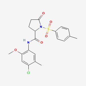 molecular formula C20H21ClN2O5S B4121007 N-(4-chloro-2-methoxy-5-methylphenyl)-1-(4-methylphenyl)sulfonyl-5-oxopyrrolidine-2-carboxamide 