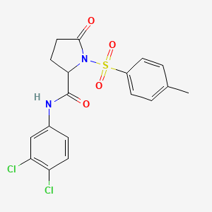 molecular formula C18H16Cl2N2O4S B4121014 N-(3,4-dichlorophenyl)-1-[(4-methylphenyl)sulfonyl]-5-oxoprolinamide 