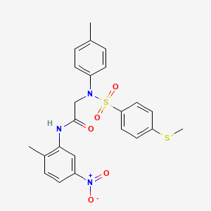 molecular formula C23H23N3O5S2 B4121030 N~1~-(2-methyl-5-nitrophenyl)-N~2~-(4-methylphenyl)-N~2~-{[4-(methylthio)phenyl]sulfonyl}glycinamide 