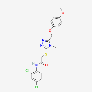molecular formula C19H18Cl2N4O3S B4121050 N-(2,4-dichlorophenyl)-2-({5-[(4-methoxyphenoxy)methyl]-4-methyl-4H-1,2,4-triazol-3-yl}sulfanyl)acetamide 