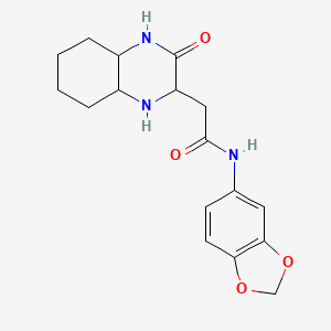 molecular formula C17H21N3O4 B4121071 N-1,3-benzodioxol-5-yl-2-(3-oxodecahydro-2-quinoxalinyl)acetamide 