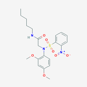 molecular formula C21H27N3O7S B4121158 N~2~-(2,4-dimethoxyphenyl)-N~2~-[(2-nitrophenyl)sulfonyl]-N~1~-pentylglycinamide 
