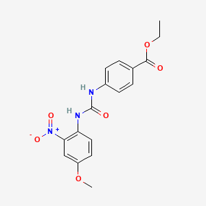 molecular formula C17H17N3O6 B4121219 ETHYL 4-{[(4-METHOXY-2-NITROANILINO)CARBONYL]AMINO}BENZOATE 