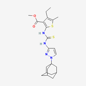 molecular formula C23H30N4O2S2 B4121230 methyl 2-[({[1-(1-adamantyl)-1H-pyrazol-3-yl]amino}carbonothioyl)amino]-4-ethyl-5-methyl-3-thiophenecarboxylate 