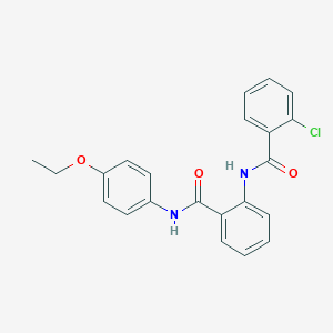 molecular formula C22H19ClN2O3 B412125 2-[(2-chlorobenzoyl)amino]-N-(4-ethoxyphenyl)benzamide 