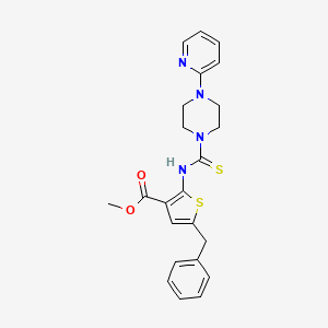 molecular formula C23H24N4O2S2 B4121291 methyl 5-benzyl-2-({[4-(2-pyridinyl)-1-piperazinyl]carbonothioyl}amino)-3-thiophenecarboxylate 