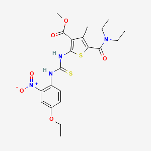 molecular formula C21H26N4O6S2 B4121358 methyl 5-[(diethylamino)carbonyl]-2-({[(4-ethoxy-2-nitrophenyl)amino]carbonothioyl}amino)-4-methyl-3-thiophenecarboxylate 