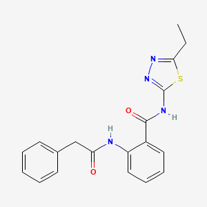 molecular formula C19H18N4O2S B4121388 N-(5-ethyl-1,3,4-thiadiazol-2-yl)-2-[(2-phenylacetyl)amino]benzamide 
