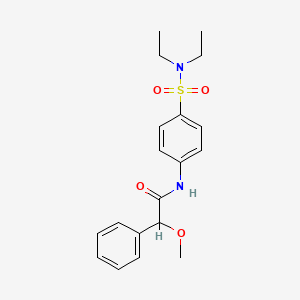 molecular formula C19H24N2O4S B4121407 N-{4-[(diethylamino)sulfonyl]phenyl}-2-methoxy-2-phenylacetamide 