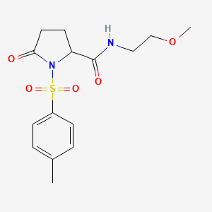 molecular formula C15H20N2O5S B4121422 N-(2-methoxyethyl)-1-[(4-methylphenyl)sulfonyl]-5-oxoprolinamide 