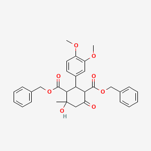 molecular formula C31H32O8 B4121521 dibenzyl 2-(3,4-dimethoxyphenyl)-4-hydroxy-4-methyl-6-oxo-1,3-cyclohexanedicarboxylate 