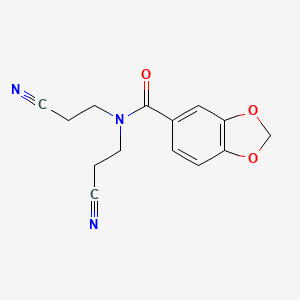 molecular formula C14H13N3O3 B4121582 N,N-bis(2-cyanoethyl)-1,3-benzodioxole-5-carboxamide 