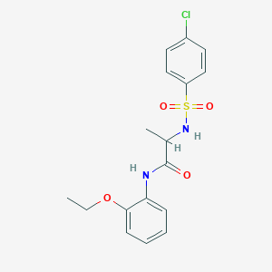 molecular formula C17H19ClN2O4S B4121681 N~2~-[(4-chlorophenyl)sulfonyl]-N-(2-ethoxyphenyl)alaninamide 