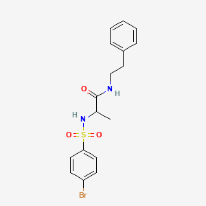 molecular formula C17H19BrN2O3S B4121725 N~2~-[(4-bromophenyl)sulfonyl]-N~1~-(2-phenylethyl)alaninamide 