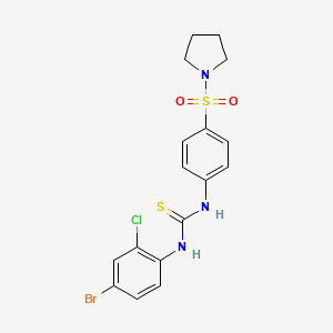 molecular formula C17H17BrClN3O2S2 B4121792 N-(4-bromo-2-chlorophenyl)-N'-[4-(1-pyrrolidinylsulfonyl)phenyl]thiourea 