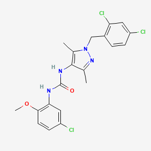 molecular formula C20H19Cl3N4O2 B4121805 N-(5-chloro-2-methoxyphenyl)-N'-[1-(2,4-dichlorobenzyl)-3,5-dimethyl-1H-pyrazol-4-yl]urea 