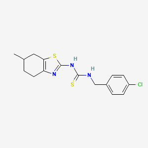 molecular formula C16H18ClN3S2 B4121808 N-(4-chlorobenzyl)-N'-(6-methyl-4,5,6,7-tetrahydro-1,3-benzothiazol-2-yl)thiourea 