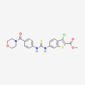 molecular formula C22H20ClN3O4S2 B4121909 methyl 3-chloro-6-[({[4-(4-morpholinylcarbonyl)phenyl]amino}carbonothioyl)amino]-1-benzothiophene-2-carboxylate 