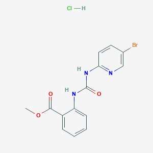 molecular formula C14H13BrClN3O3 B4121951 methyl 2-({[(5-bromo-2-pyridinyl)amino]carbonyl}amino)benzoate hydrochloride 