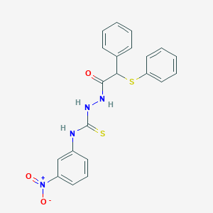 molecular formula C21H18N4O3S2 B4121987 N-(3-nitrophenyl)-2-[phenyl(phenylsulfanyl)acetyl]hydrazinecarbothioamide 