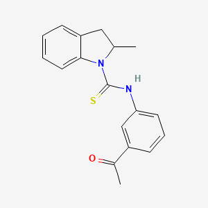 molecular formula C18H18N2OS B4122016 N-(3-acetylphenyl)-2-methyl-2,3-dihydro-1H-indole-1-carbothioamide 