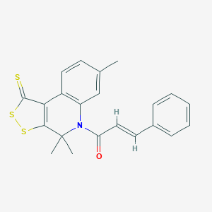 5-cinnamoyl-4,4,7-trimethyl-4,5-dihydro-1H-[1,2]dithiolo[3,4-c]quinoline-1-thione