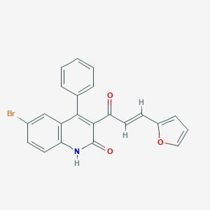 (E)-1-(6-bromo-2-hydroxy-4-phenylquinolin-3-yl)-3-(furan-2-yl)prop-2-en-1-one