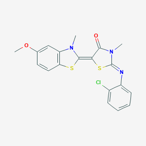 2-[(2-chlorophenyl)imino]-5-(5-methoxy-3-methyl-1,3-benzothiazol-2(3H)-ylidene)-3-methyl-1,3-thiazolidin-4-one