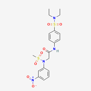 molecular formula C19H24N4O7S2 B4122313 N~1~-{4-[(diethylamino)sulfonyl]phenyl}-N~2~-(methylsulfonyl)-N~2~-(3-nitrophenyl)glycinamide 