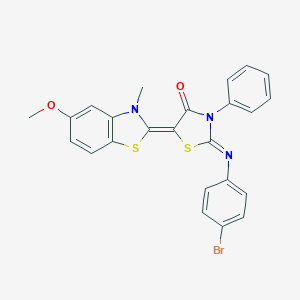 2-[(4-bromophenyl)imino]-5-(5-methoxy-3-methyl-1,3-benzothiazol-2(3H)-ylidene)-3-phenyl-1,3-thiazolidin-4-one