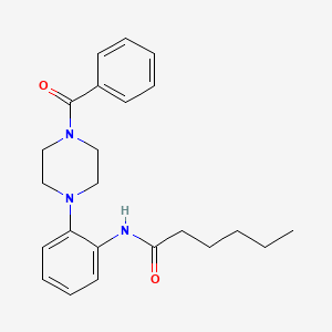 molecular formula C23H29N3O2 B4122355 N-[2-(4-benzoylpiperazin-1-yl)phenyl]hexanamide 