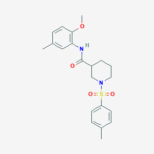 molecular formula C21H26N2O4S B4122379 N-(2-methoxy-5-methylphenyl)-1-(4-methylphenyl)sulfonylpiperidine-3-carboxamide 