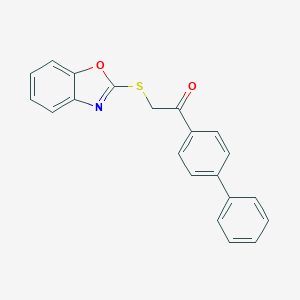 molecular formula C21H15NO2S B412239 2-(4-Phenylbenzoylmethylthio)benzoxazole 