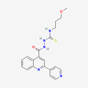 molecular formula C20H21N5O2S B4122413 N-(3-methoxypropyl)-2-{[2-(4-pyridinyl)-4-quinolinyl]carbonyl}hydrazinecarbothioamide 
