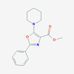 molecular formula C16H18N2O3 B412243 Methyl 2-phenyl-5-(piperidin-1-yl)-1,3-oxazole-4-carboxylate 