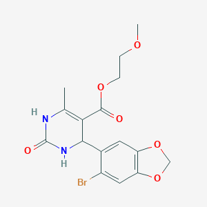 2-Methoxyethyl 4-(6-bromo-1,3-benzodioxol-5-yl)-6-methyl-2-oxo-1,2,3,4-tetrahydropyrimidine-5-carboxylate