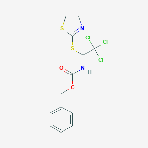 molecular formula C13H13Cl3N2O2S2 B412255 Benzyl 2,2,2-trichloro-1-(4,5-dihydro-1,3-thiazol-2-ylsulfanyl)ethylcarbamate 