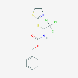 Benzyl 2,2,2-trichloro-1-(4,5-dihydro-1,3-thiazol-2-ylsulfanyl)ethylcarbamate