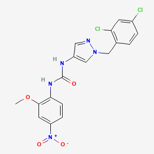 molecular formula C18H15Cl2N5O4 B4122572 N-[1-(2,4-dichlorobenzyl)-1H-pyrazol-4-yl]-N'-(2-methoxy-4-nitrophenyl)urea 