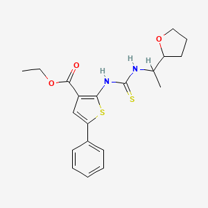 molecular formula C20H24N2O3S2 B4122621 Ethyl 5-phenyl-2-({[1-(tetrahydrofuran-2-yl)ethyl]carbamothioyl}amino)thiophene-3-carboxylate 