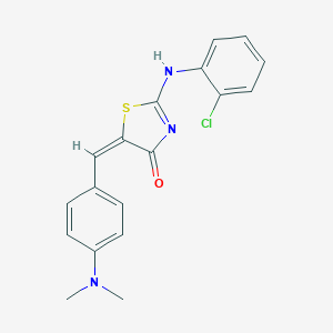(5E)-2-(2-chloroanilino)-5-[[4-(dimethylamino)phenyl]methylidene]-1,3-thiazol-4-one