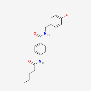 molecular formula C20H24N2O3 B4122704 N-(4-methoxybenzyl)-4-(pentanoylamino)benzamide 
