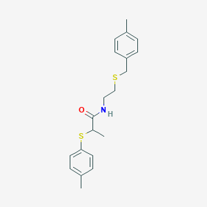 molecular formula C20H25NOS2 B4122710 N-{2-[(4-methylbenzyl)thio]ethyl}-2-[(4-methylphenyl)thio]propanamide 