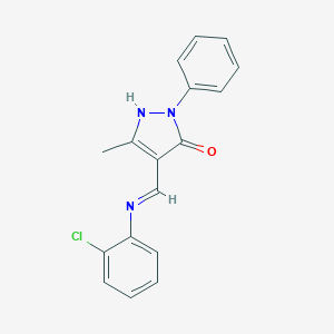 4-[(2-chloroanilino)methylene]-5-methyl-2-phenyl-2,4-dihydro-3H-pyrazol-3-one