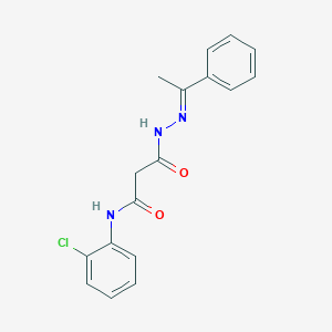 N-(2-chlorophenyl)-3-oxo-3-[2-(1-phenylethylidene)hydrazino]propanamide