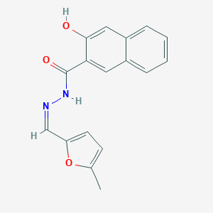 molecular formula C17H14N2O3 B412287 3-hydroxy-N-[(Z)-(5-methylfuran-2-yl)methylideneamino]naphthalene-2-carboxamide 