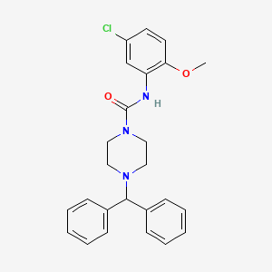molecular formula C25H26ClN3O2 B4122973 N-(5-chloro-2-methoxyphenyl)-4-(diphenylmethyl)piperazine-1-carboxamide 