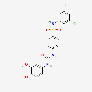 molecular formula C21H19Cl2N3O5S B4122992 N-(3,5-dichlorophenyl)-4-({[(3,4-dimethoxyphenyl)amino]carbonyl}amino)benzenesulfonamide 